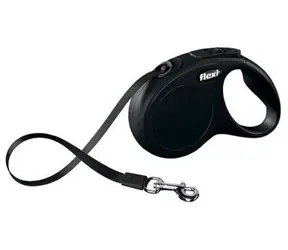 Pasek Flexi Classic S 5m czarny / Smycz 