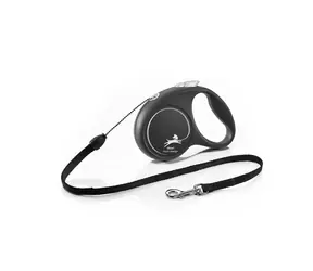 Lina Flexi Black Design S 5m czarno-srebrna / Smycz 