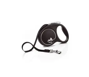 Pasek Flexi Black Design M 5m czarno-srebrny / Smycz 