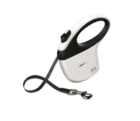 Smycz Flexi Leash One S taśma 5m biało-czarna