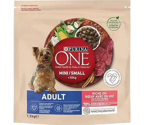 PURINA One Mini/Small Dog Adult Beef & Rice 1,5 kg / Karma dla dorosłych psów ras średnich