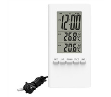 Solight TE09 biały / termometr i temperatura / duży wyświetlacz / data / godzina