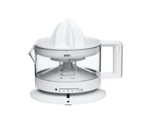 Braun CJ3000 biała / wyciskarka do cytrusów / 20W / 350 ml / praca dwukierunkowa / regulowana ilość miąższu