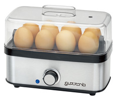 Guzzanti GZ 608 srebrny / urządzenie do gotowania jajek / 400 W / na 8 jajek / jajka na twardo i miękko / końcówka do omletów