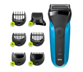 Braun Series 3 310BT / golarka planchet / 30 min pracy / 6x nasadka / niebiesko-czarna