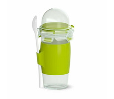 Emsa CLIP & GO Jogurt 0,45 l zielony / pojemnik na jogurt