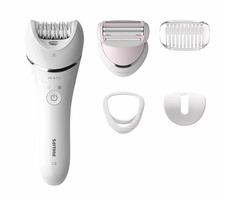 Philips BRE710-00 / depilator + golarka / 2 prędkości / praca do 40 minut / golenie na mokro i na sucho / biały