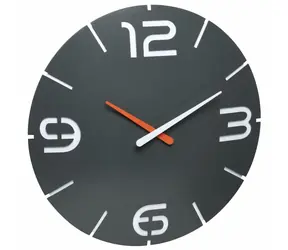 TFA 60.3536.10 - Contour Zegar ścienny z czasem sterowanym radiowo - czarny