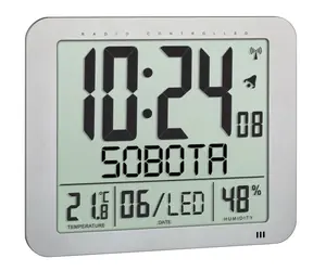 TFA 60.4516.54 - Zegar ścienny sterowany sygnałem radiowym z Czechy dniem tygodnia