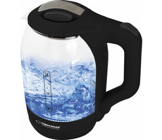 Czajnik Esperanza EKK025K YUKON czarny / 1500 W / 1,7 L / oświetlenie LED / szkło i plastik