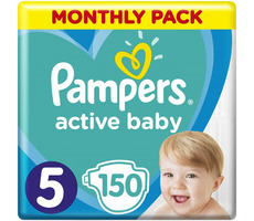 Pakiet miesięczny Pampers Active Baby Junior (150 szt.) / Pieluszki / Rozmiar 5 (11-16 kg)
