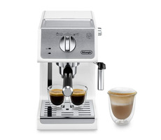 DeLonghi Active Line ECP 33.21.W / Ekspres dźwigniowy / 1100 W / 1,1 l / 15 bar / spieniacz do mleka / 2 filiżanki / biały