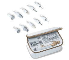 BEURER MP 64 / Zestaw do manicure i pedicure / 10 nasadek / Światło LED / 3 prędkości / Akumulator Li- ION / Etui