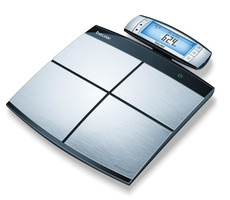 BEURER BF 105 srebrna / waga diagnostyczna / LCD / BMI & BMR i AMR / Bluetooth / max 180 kg / 6x AA