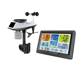 Solight TE90 / stacja pogodowa / wyraźny wyświetlacz LCD / ciśnienie / temperatura / wilgotność / opady / wartości wiatru / RCC