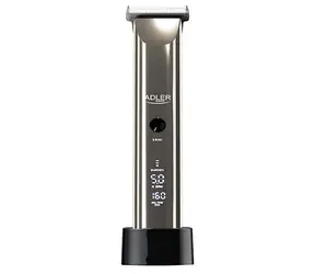 Adler AD 2834 srebrny / Maszynka do strzyżenia / Bateria 2000 mAh / LCD / 5 prędkości