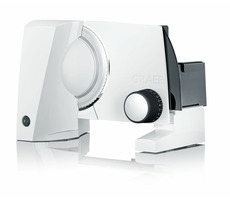 Graef S10001 biała / elektryczna krajalnica do żywności / 170 W / średnica ostrza 170 mm / grubość plasterka 0-20 mm