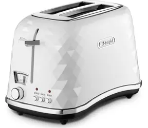 DeLonghi Brillante CTJ 2103.W biały / toster / 900 W / 2 szczeliny / 6 stopni przyrumienienia / ruszt do pieczenia