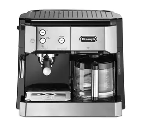 DeLonghi BCO421.S srebrny / Ekspres dźwigniowy + kroplownik / 1750W / 1,0 l / 15 bar / spieniacz do mleka