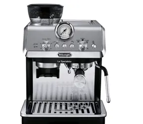 DeLonghi EC 9155.MB La Specialista Arte srebrny / Ekspres do kawy dźwigniowy / 1400W / 2,5 l / 15 barów / spieniacz do mleka / młynek / wyprzedaż