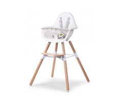 Childhome Evolu 2 Natural - Białe / Krzesełko 2w1 / od 6 miesiąca do 6 lat