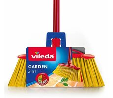 Miotła ogrodowa Vileda Garden 2 w 1 / 2 rodzaje włosia / Tyczka: 130 cm / Głowa: 36 × 6 cm