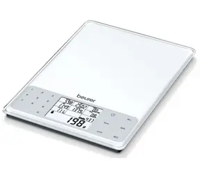 BEURER DS 61 biała / cyfrowa waga kuchenna / max. 5 kg / LCD / Wartość energetyczna i odżywcza dla 950 produktów spożywczych