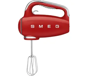 SMEG Retro Style, lata 50-te, czerwony / Mikser ręczny / 250 W / 9 prędkości / Turbo / Przystawki do ubijania i ugniatania 