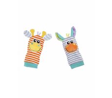 Playgro - Grzechotkowe skarpetki i bransoletki pastelowe/plastikowe