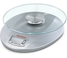 Soehnle Roma srebrna / Cyfrowa waga kuchenna / max. 5 kg / Funkcja TARE / 2x 1,5 V
