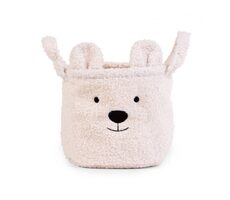 Childhome Kosz na zabawki Teddy Off White 25x20x20 cm