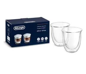 Szklanki do cappuccino DeLonghi DLSC311 / 2 szt. / 270 ml / szklanki do termosu / szkło borokrzemianowe