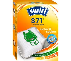 Worki do odkurzacza Swirl S 71 MP PLUS AirSpace / tekstylne / uniwersalne / 4 szt. / wyprzedaż