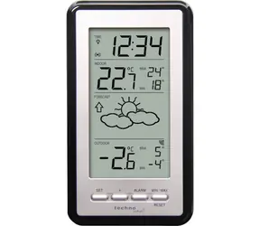 TechnoLine WS 9130 srebro / zegar / temperatura / prognoza / 2x AAA