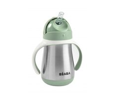 Beaba Kubek termoizolacyjny ze słomką ze stali nierdzewnej 250ml Sage Green