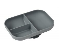Beaba Silikonowy talerz dzielony z przyssawką Mineral Grey