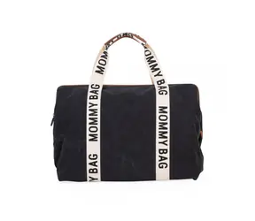 Childhome Torba do przewijania Mommy Bag Canvas czarna / 55 x 30 x 40 cm / nośność 5 kg