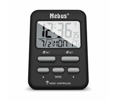 Mebus 25799 Budzik radiowy / Budzik sterowany radiowo / 2 x AAA 