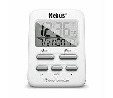Mebus 25800 Budzik radiowy / Budzik sterowany radiowo / 2 x AAA 