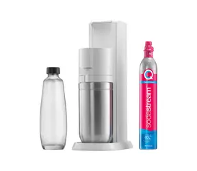 SodaStream DUO biały / Urządzenie do napojów gazowanych / 1x butelka plastikowa 1 L / 1x butelka szklana 1 L / 1x gaz CO2
