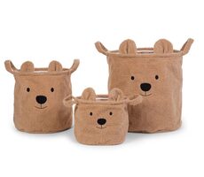 Childhome Kosze na zabawki Teddy Beige 3 szt