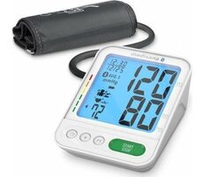 Ciśnieniomierz naramienny Medisana BU 584 biały / wyświetlacz LCD / pamięć dla 2 osób / 4X AAA / wykrywanie arytmii / Bluetooth