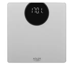 Adler AD 8175 srebrna / Waga osobista / maksymalnie 180 kg / dokładność 100 g / wyświetlacz LED / 3x 1,5V AAA