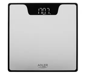 Adler AD 8174s czarno-srebrny / Waga osobista / do 180 kg / Wyświetlacz LED / 2x 1,5V AAA