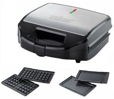 Zelmer ZSM7900 srebrno-czarny / opiekacz do kanapek / 900W / grill / stal nierdzewna