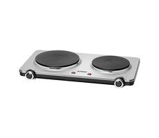 Bomann DKP 5033 E CB czarny srebrny / Kuchenka elektryczna dwupłytowa / 2500 W / 185 mm 1500 W + 155 mm 1000 W