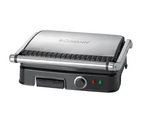 Bomann KG 2242 CB czarny / Elektryczny grill kontaktowy / 2000 W / stal nierdzewna