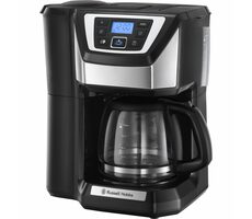 Russell Hobbs 22000-56 Victory Grind & Brew / Przelewowy ekspres do kawy ze młynkiem / 1025W / 1,5 l / czajnik szklany