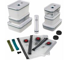 Zwilling 36815-015-0 Zestaw próżniowy Fresh & Save Family / 6 pudełek o różnych rozmiarach i 7 torebek o różnych rozmiarach / plastik / po sprzedaży