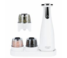 Adler AD 4449w biały / Młynek do soli i pieprzu / 150 ml / 1500 mAh